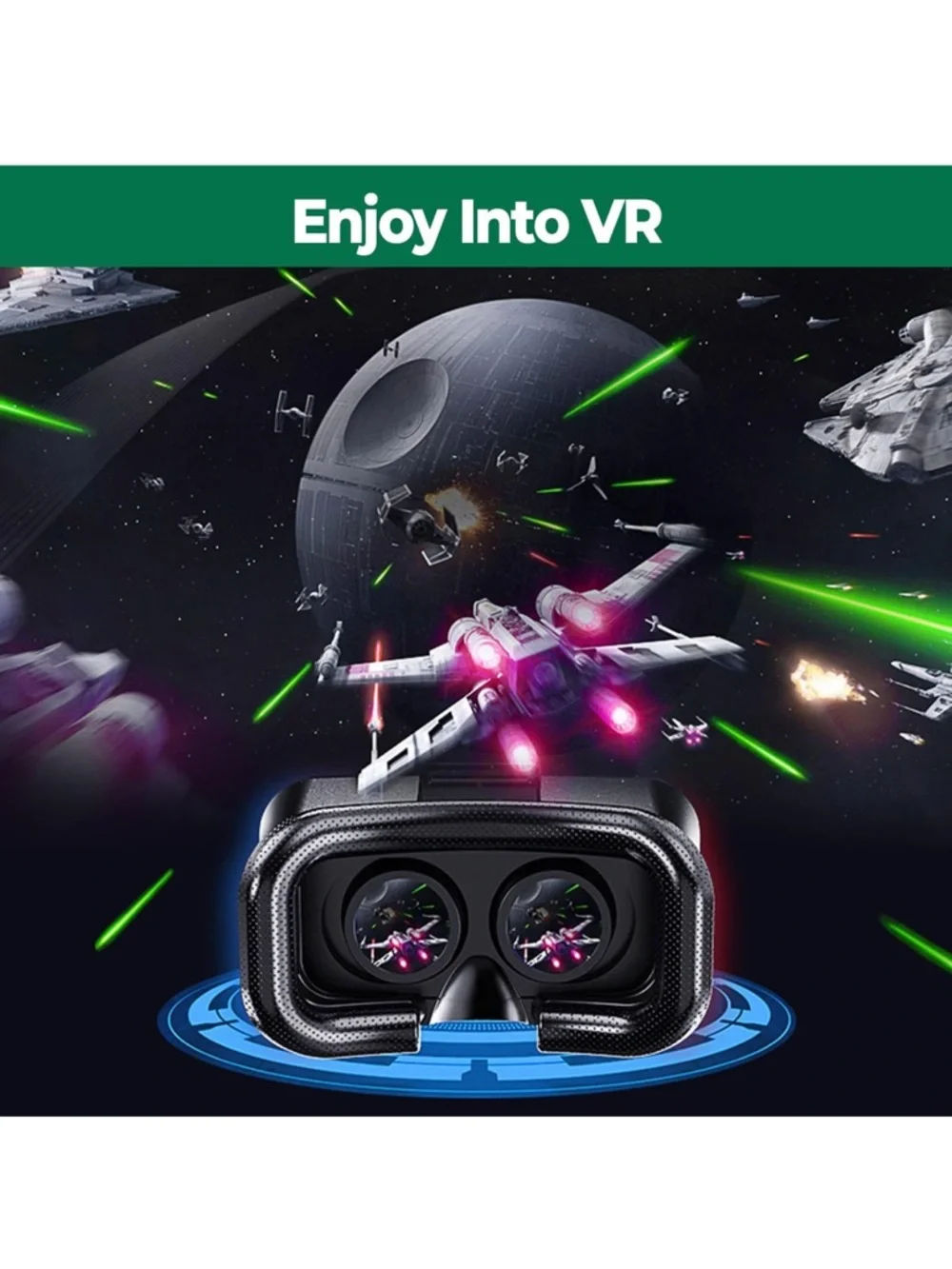 Universal Black VR Headset with Wireless Controller